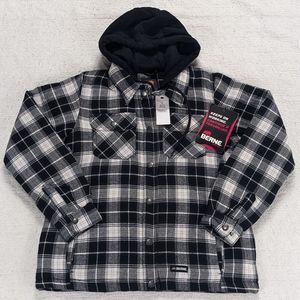 NWT Berne Flannel Shirt Jacket Women's Small Hooded Insulated Quilted Plaid